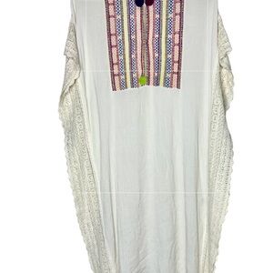 Anthropologie Karnah Kaftan Multicolor Embroidered tunic dress XS/S